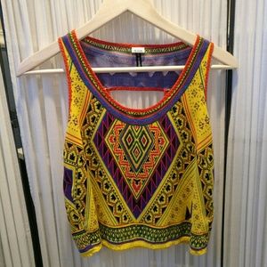 Bright boho style tank top